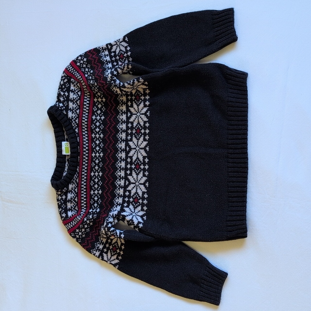crazy 8 fair isle nordic style knit crewneck cotton blend sweater 3T toddler boy